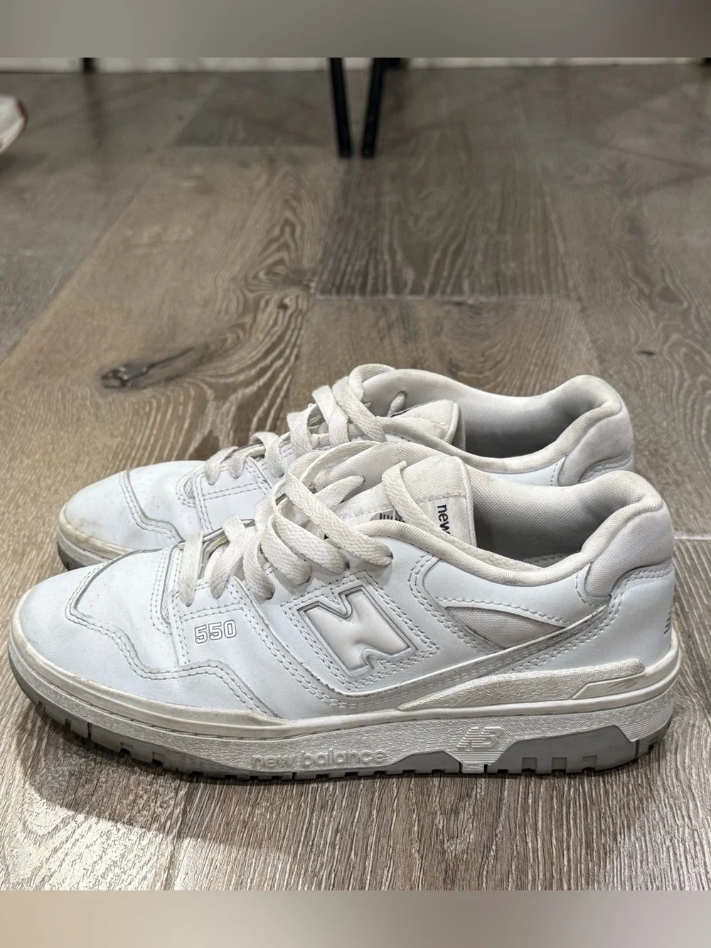 New Balance 550 All-White Leather Trainers